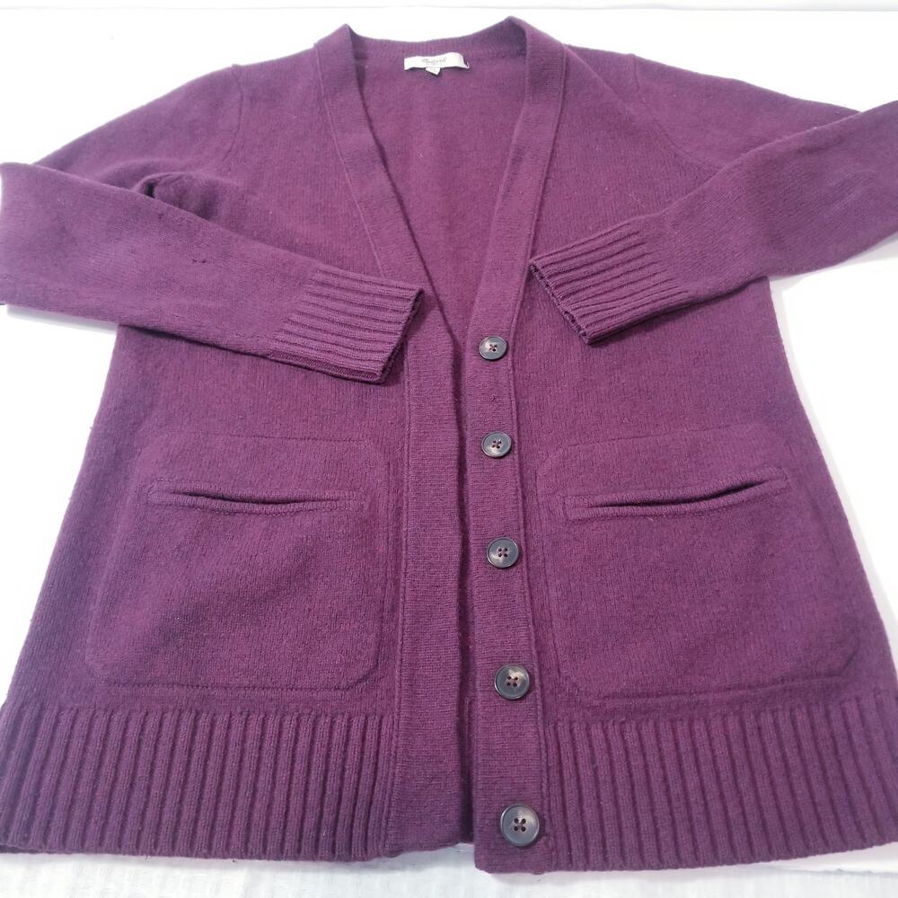 Madewell 100% Merino Wool Purple Cardigan